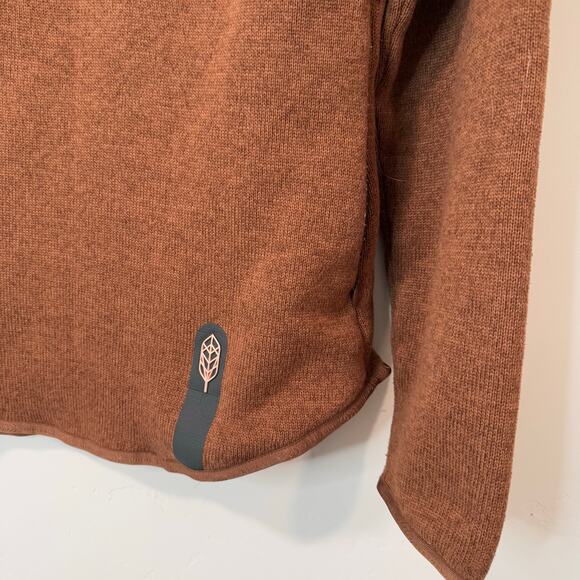 Indygena Women's Hiti Fleece Half Zip Fleece Polartec Orange Brown Small - Picture 2 of 7